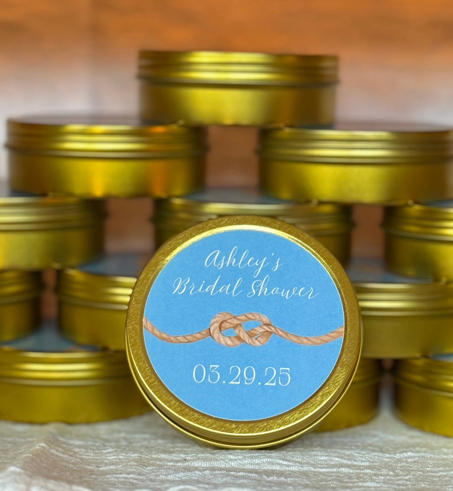 Custom Party Favor 4 oz Gold Tin